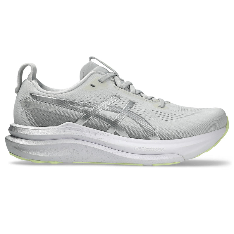 Women's Gel-Kayano 33 Platinum (020 - Platinum/Glow Green)