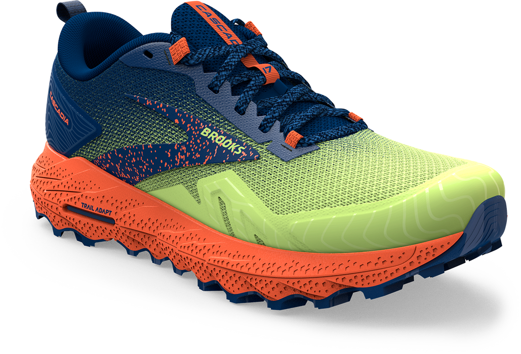 Men s Cascadia 17 395 Sharp Green Navy Firecracker TC Running Co