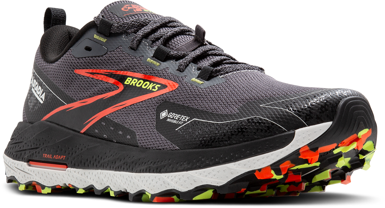 Brooks Cascadia 18 GTX (016 - Blackened Pearl/Black/Tomato)