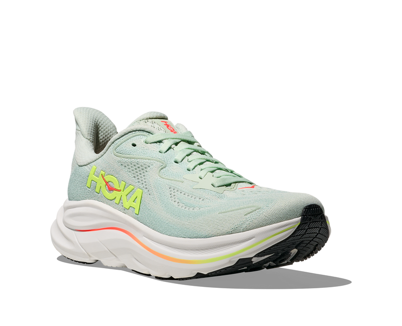 Women's Clifton 10 WIDE (SLSSN - Sea Glass/Neon Flame)