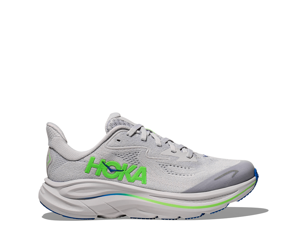 Big Kids Clifton 10 (AYNN - Ash Grey/Neon Green) — TC Running Co