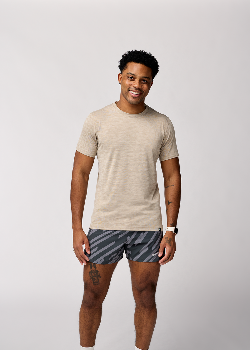 Men's Luxe Short Sleeve (239 - Htr Sand Dune)