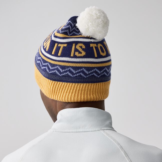 Unisex Heritage Pom Beanie (831 - Chamois/Fun To Run)