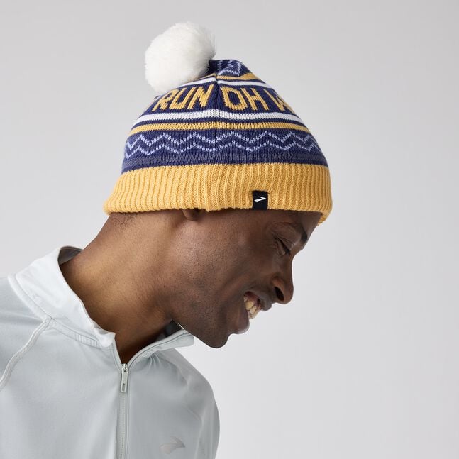 Unisex Heritage Pom Beanie (831 - Chamois/Fun To Run)
