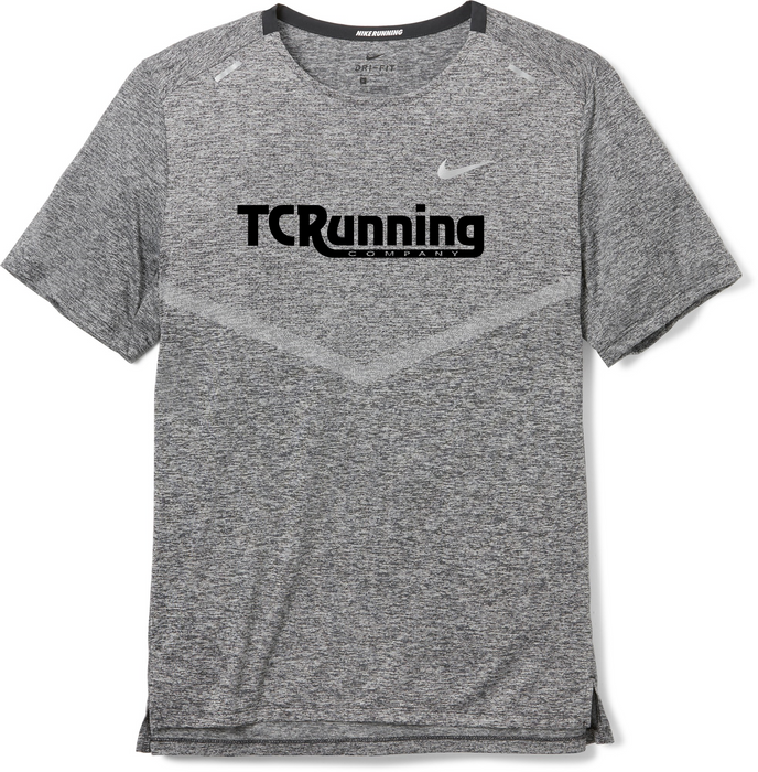 Men's TCRC DRI-FIT Rise 365 Short Sleeve Running Top (011 - Black/Heather/Reflective Silver)
