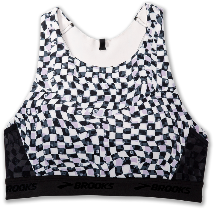 Women's Drive 3 Pocket Run Bra (004 - Speed Check/Black/White