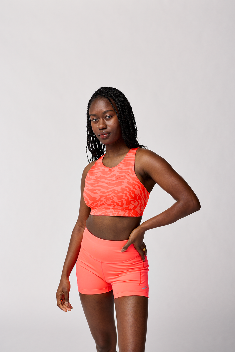 Women's Drive 3 Pocket Run Bra (622 - Neo Cayenne Speedscape)