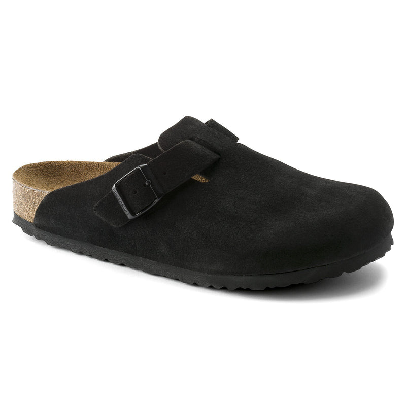 Boston Soft Footbed Suede Leather (Black)