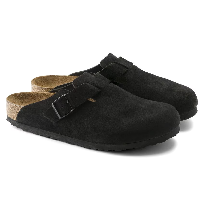 Boston Soft Footbed Suede Leather (Black)