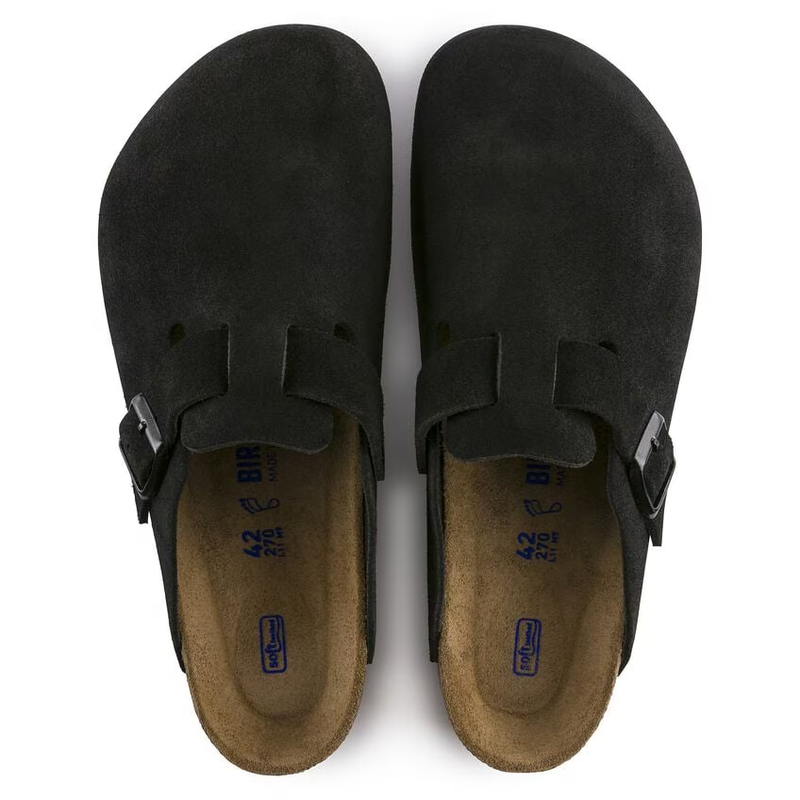 Boston Soft Footbed Suede Leather (Black)
