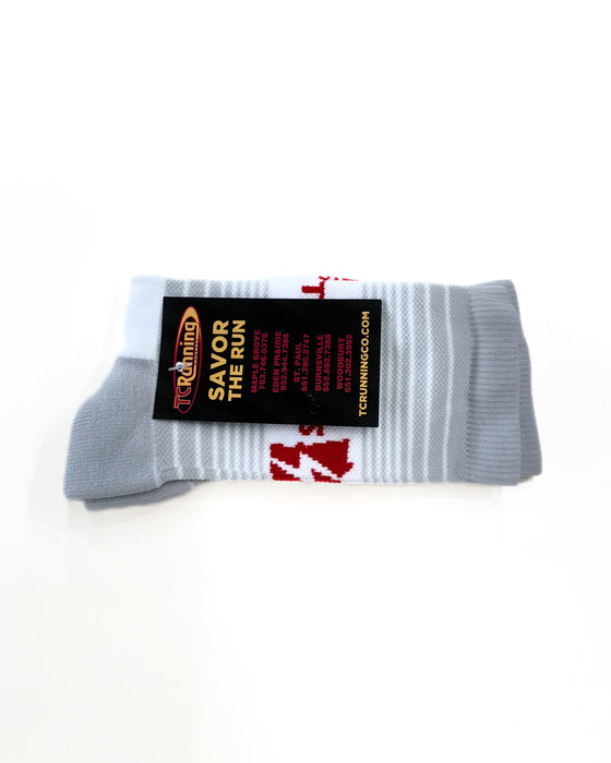 TCRC Custom Crew Socks (Grey/Red)