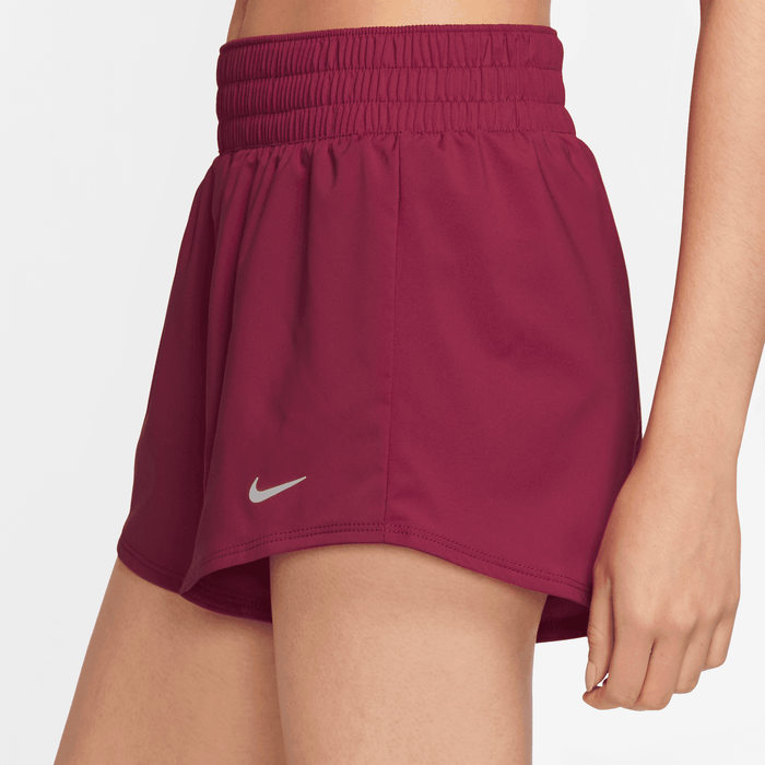 Women's DRI-FIT One Mid-Rise 3" Shorts (620 - Noble Red/Reflective Silver)