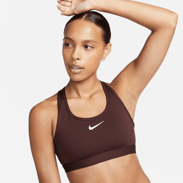 Nike Womens Swoosh Logo Medium Support Bra - Black