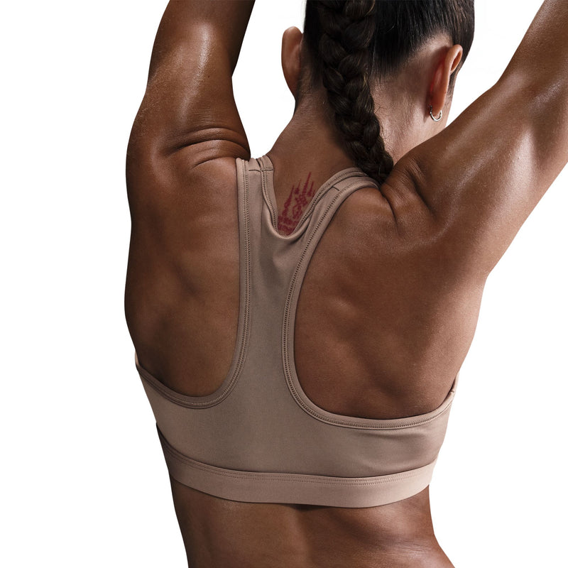 Women’s Swoosh Medium Support Sports Bra (233 - Mink Brown/White)