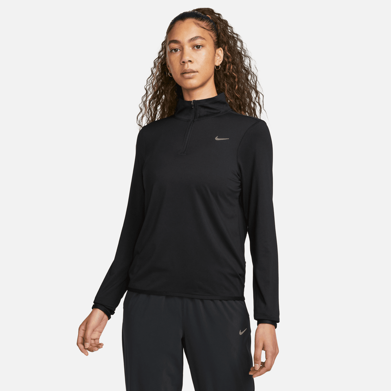 Women's DRI-FIT Swift Element UV 1/4-Zip Running Top (010 - Black/Reflective Silver)