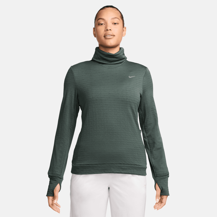 Women's Therma-FIT Element Swift Turtleneck Running Top (338 - Vintage Green/Reflective Silver)