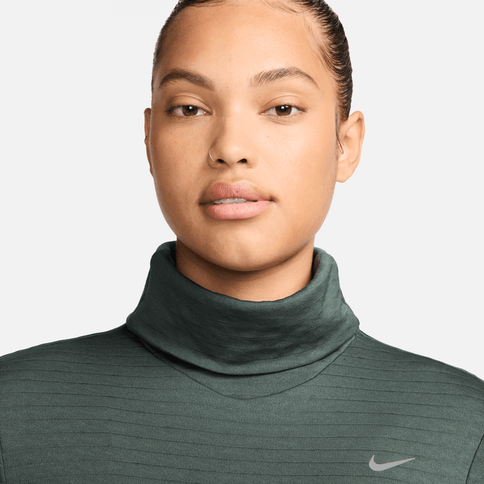 Women's Therma-FIT Element Swift Turtleneck Running Top (338 - Vintage Green/Reflective Silver)