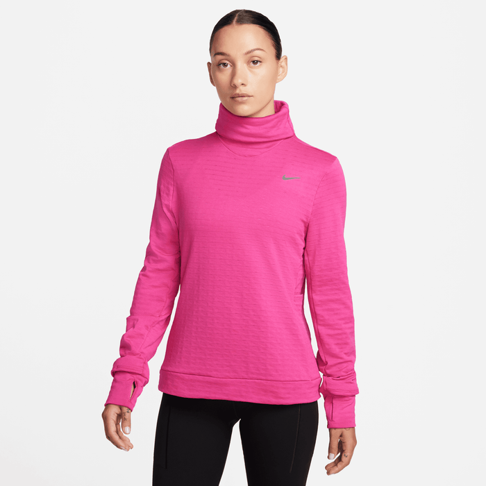 Women's Therma-FIT Element Swift Turtleneck Running Top (615 - Fireberry/Reflective Silver)