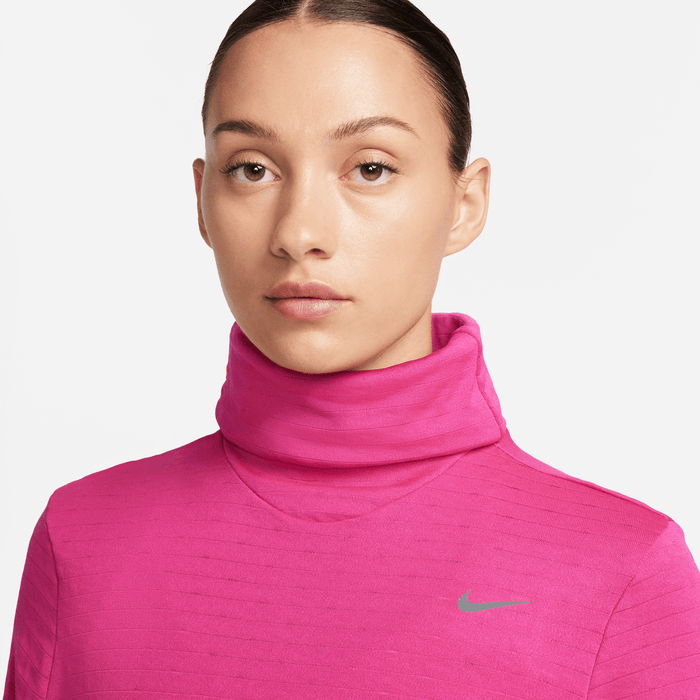 Women's Therma-FIT Element Swift Turtleneck Running Top (615 - Fireberry/Reflective Silver)