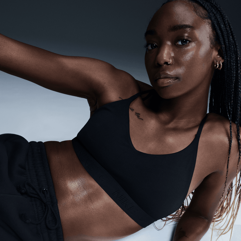 Women's Indy Light Support Padded Adjustable Sports Bra (010 - Black/Black)