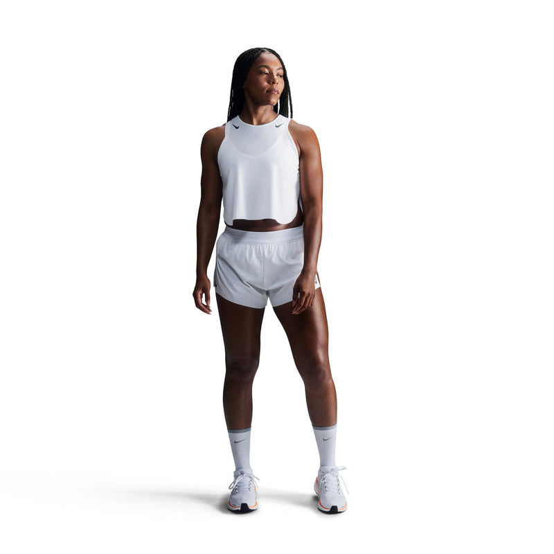 Women's AeroSwift Women's Dri-FIT ADV Cropped Running Tank Top (100 - White/Black)