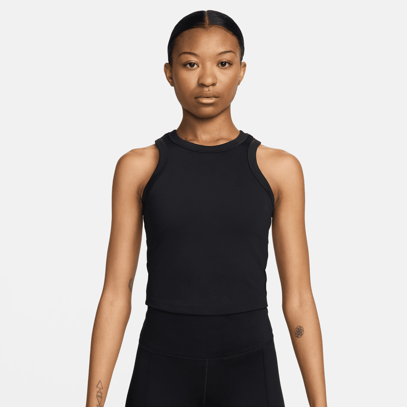 Women's One Fitted Women's Dri-FIT Cropped Tank Top (010 - Black)