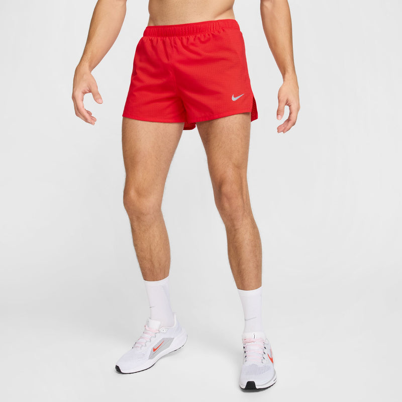 Men's Dri-FIT Fast 3" Brief-Lined Running Shorts (696 - LT Crimson/Black/Reflective Silver)