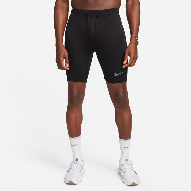 Men's Fast Dri-FIT Brief-Lined Running 1/2-Length Tights (010 - Black/Reflective Silver)