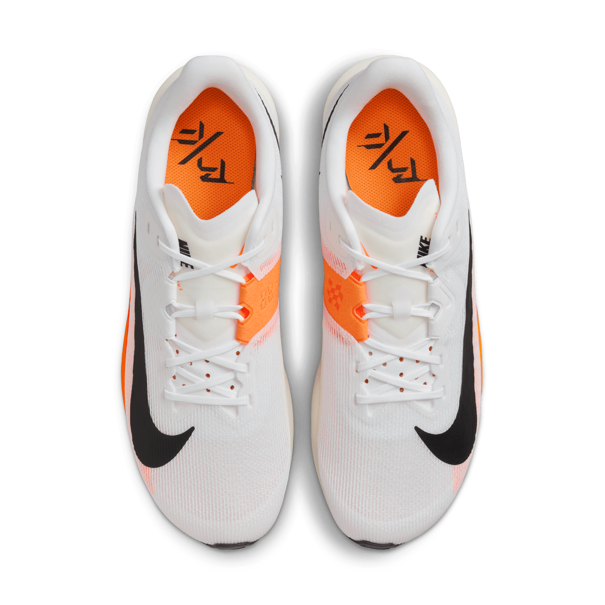 white nike shoes with orange stripe