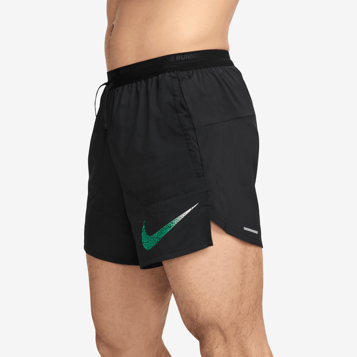 Men's Dri-FIT Eliud Kipchoge Nike Stride "Kipchoge" 5" Brief-Lined Running Shorts (010 - Black/Black/Stadium Green)