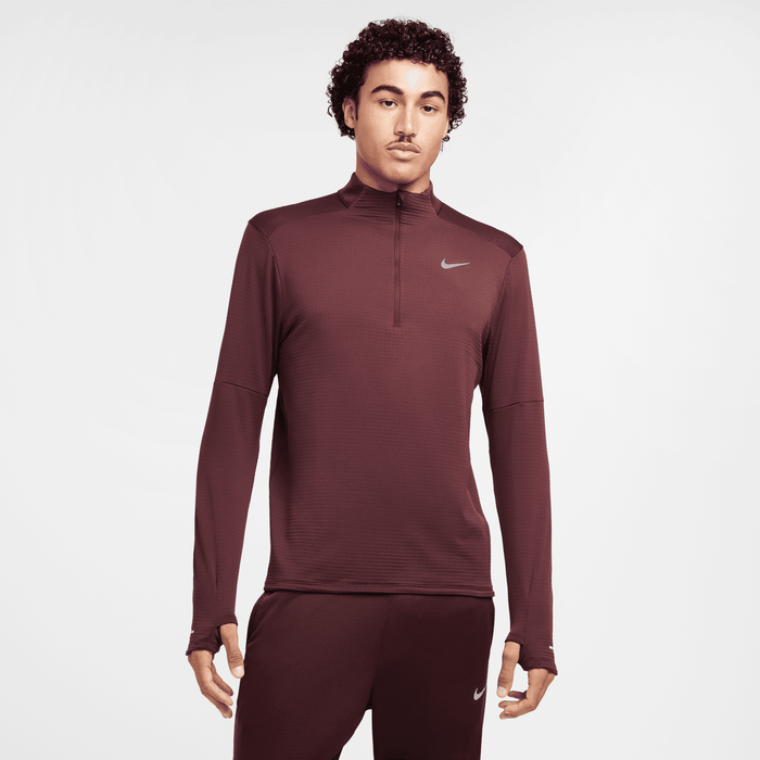 Men's Therma-FIT Nike Element Water-Repellent 1/2-Zip Running Top (652 - Burgundy Crush/Reflective Silver)