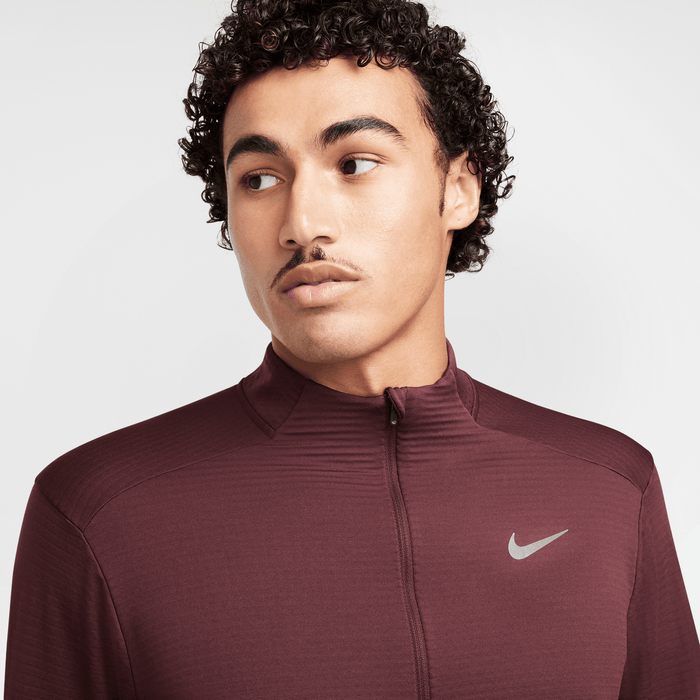 Men's Therma-FIT Nike Element Water-Repellent 1/2-Zip Running Top (652 - Burgundy Crush/Reflective Silver)