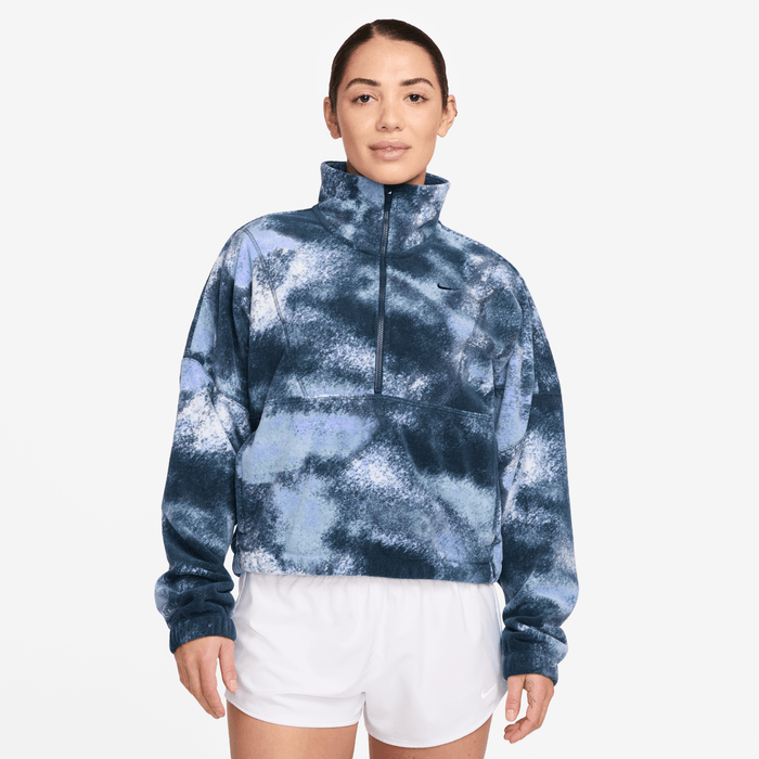 Women's One Therma-FIT Oversized 1/2-Zip Fleece Printed Top (478 - Armory Navy/Armory Navy)