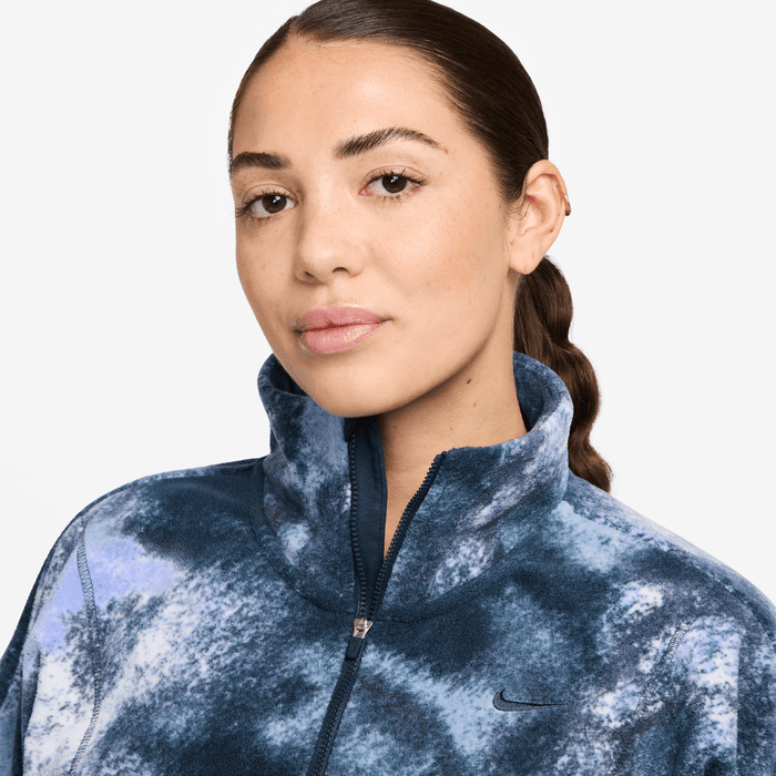 Women's One Therma-FIT Oversized 1/2-Zip Fleece Printed Top (478 - Armory Navy/Armory Navy)