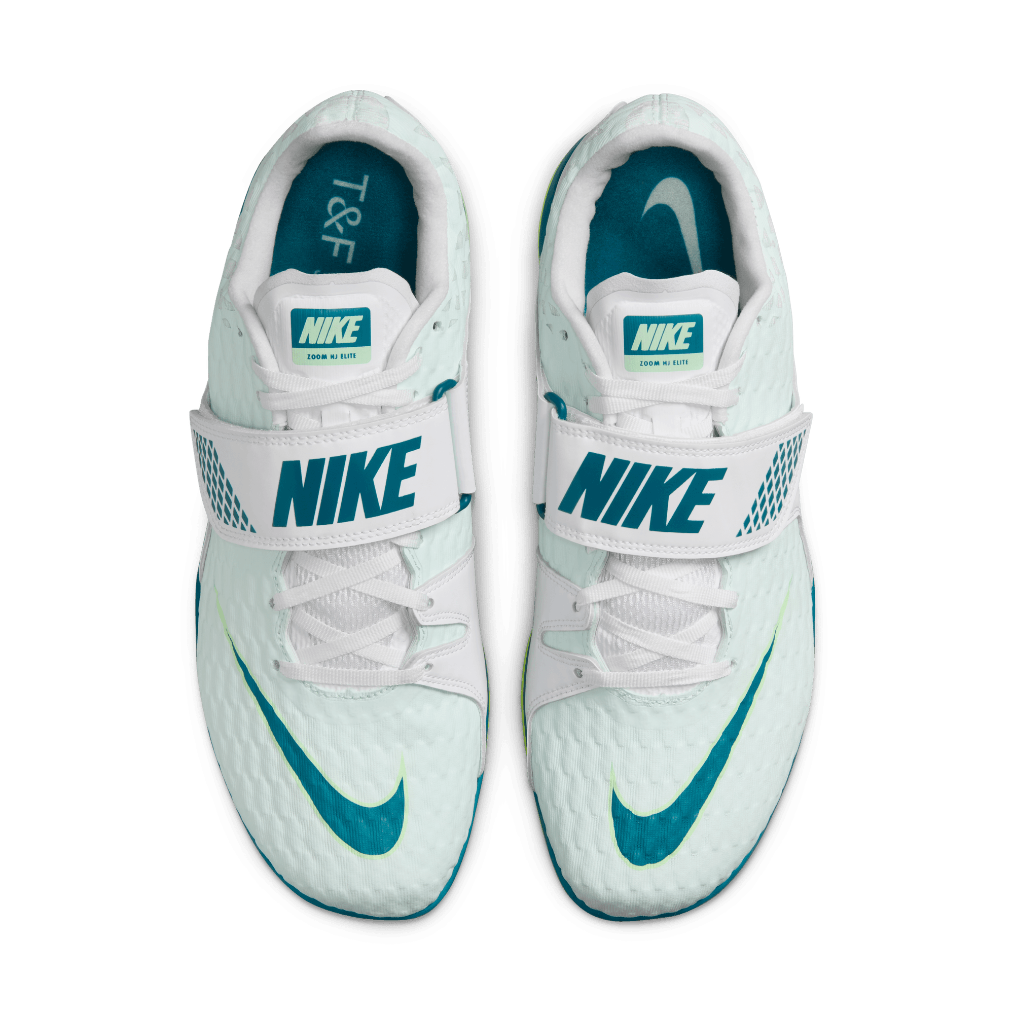 white nike high jump spikes