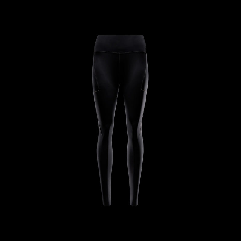 Women's Swift High-Waisted 7/8 Running Leggings with Pockets (010 - Black/Reflective Silver)