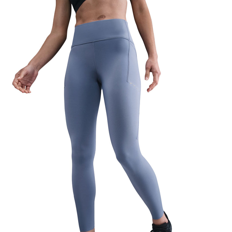 Women's Swift High-Waisted 7/8 Running Leggings with Pockets (499 - World Indigo/Reflective Silver)