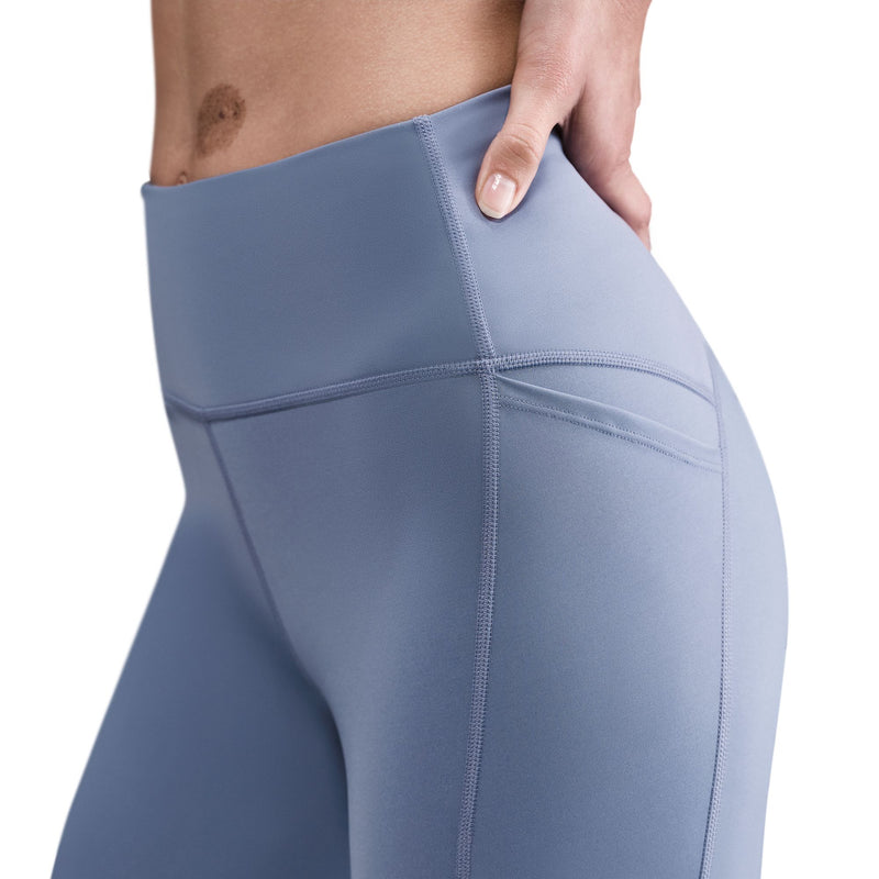 Women's Swift High-Waisted 7/8 Running Leggings with Pockets (499 - World Indigo/Reflective Silver)
