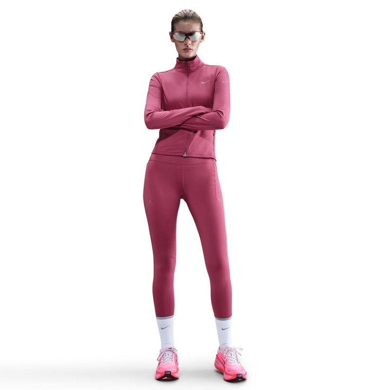 Women's Swift High-Waisted 7/8 Running Leggings with Pockets (634 - Sweet Beet/Reflective Silver)