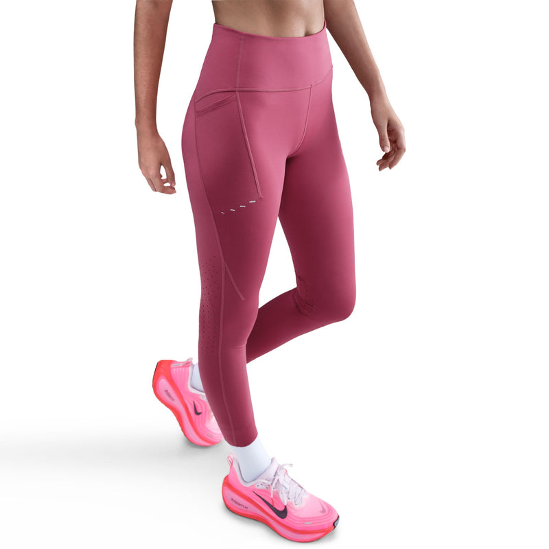 Women's Swift High-Waisted 7/8 Running Leggings with Pockets (634 - Sweet Beet/Reflective Silver)