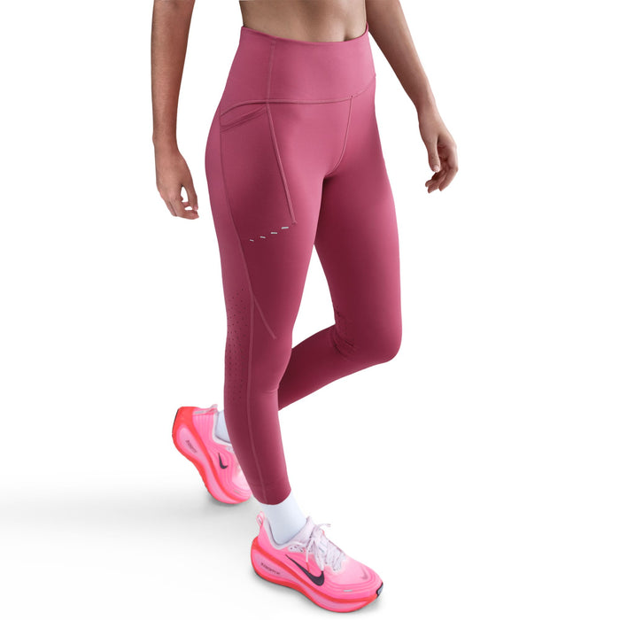 Women's Swift High-Waisted 7/8 Running Leggings with Pockets (634 - Sweet Beet/Reflective Silver)