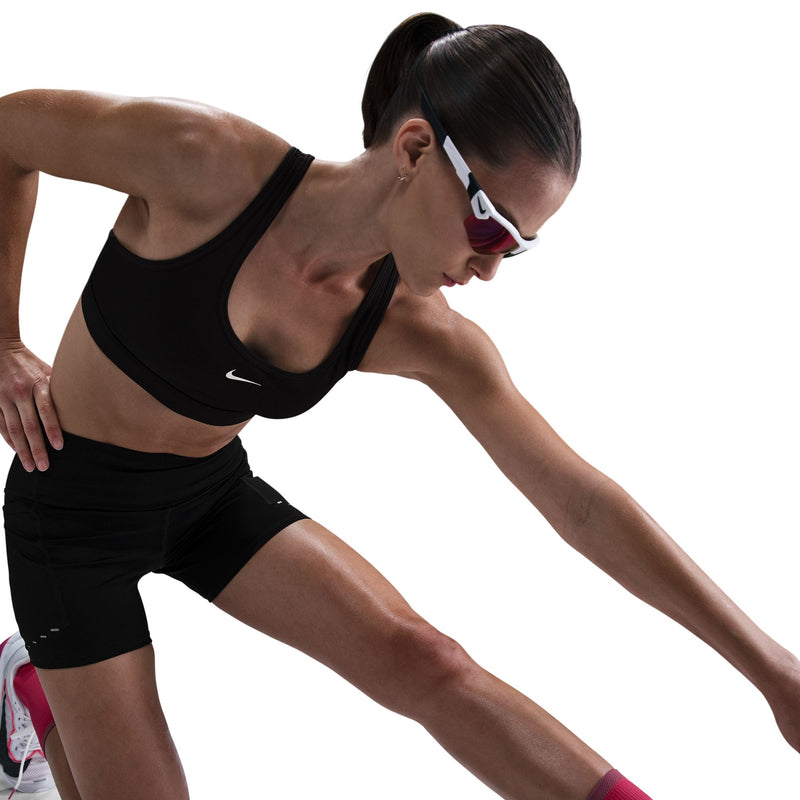 Women's Swift Women's High-Waisted 4" Tight Running Shorts with Pockets (010 - Black/Reflective Silver)