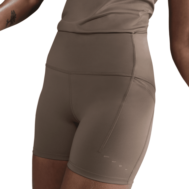 Women's Swift Women's High-Waisted 4" Tight Running Shorts with Pockets (233 - Mink Brown)