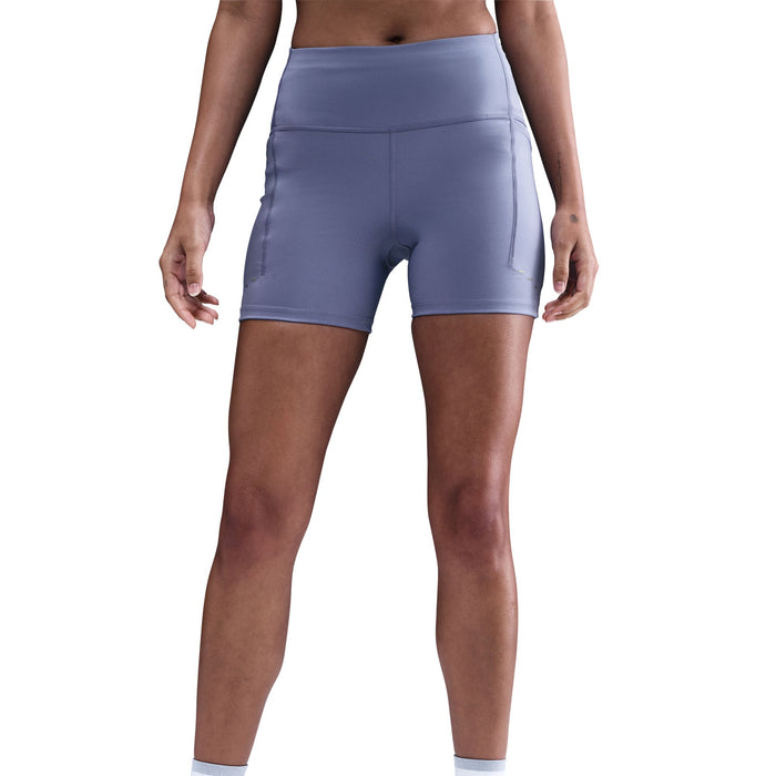 Women's Swift Women's High-Waisted 4" Tight Running Shorts with Pockets (499 - World Indigo/Reflective Silver)