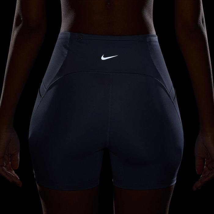 Women's Swift Women's High-Waisted 4" Tight Running Shorts with Pockets (499 - World Indigo/Reflective Silver)