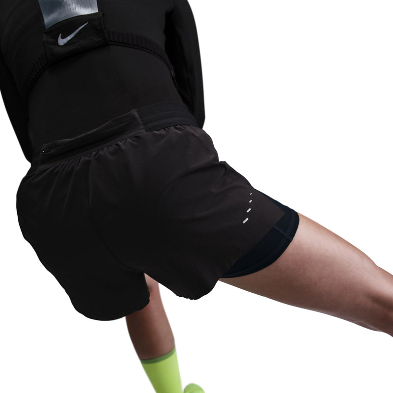 Women's Swift Dri-FIT Mid-Rise 2-in-1 Running Shorts (010 - Black/Reflective Silver)