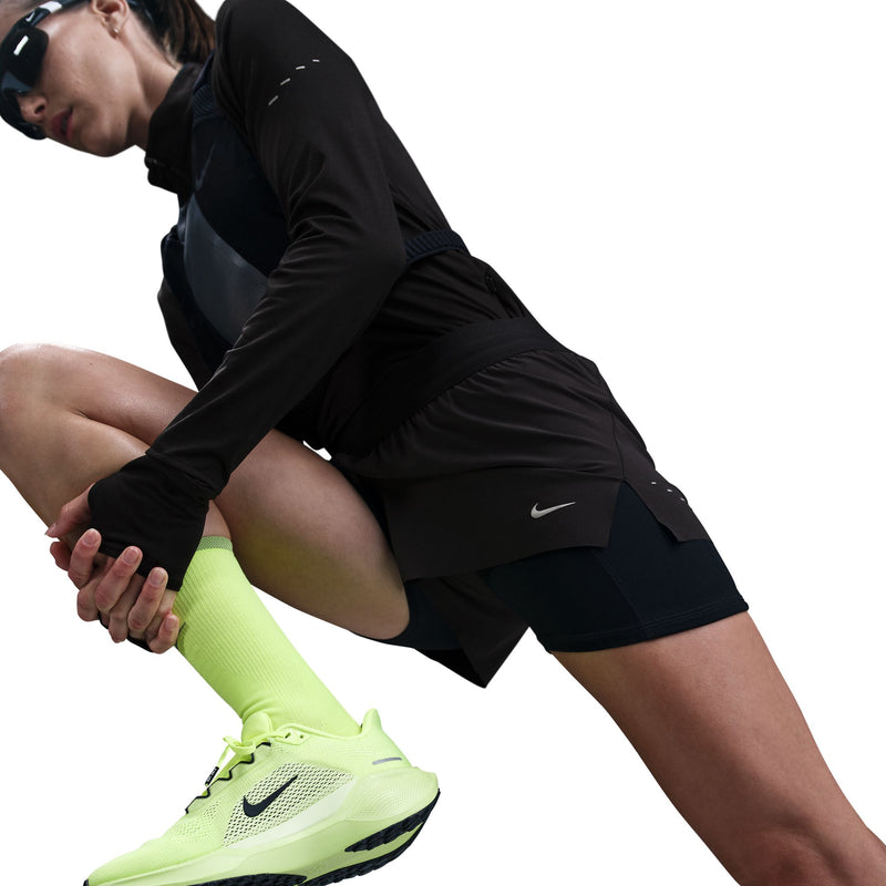 Women's Swift Dri-FIT Mid-Rise 2-in-1 Running Shorts (010 - Black/Reflective Silver)