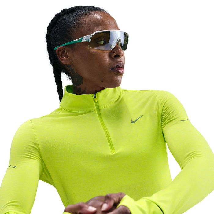 Women's Swift Dri-FIT UV 1/4-Zip Running Top (389 - Cyber/Heater/Reflective Silver)