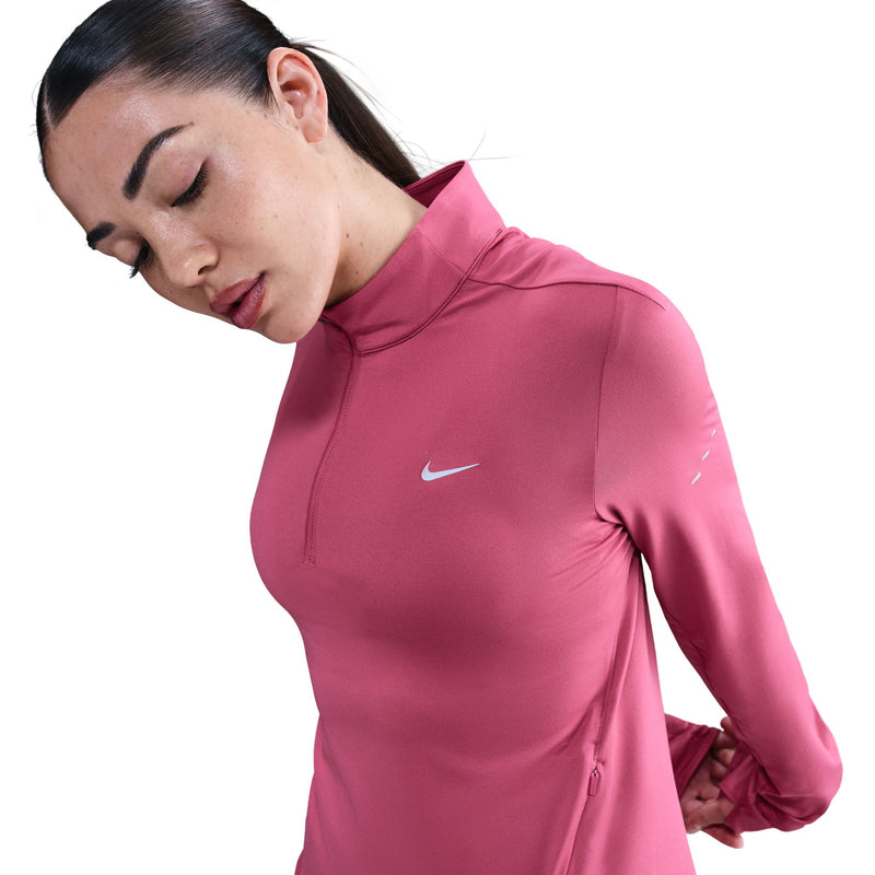Women's Swift Dri-FIT UV 1/4-Zip Running Top (634 - Sweet Beet/Reflective Silver)
