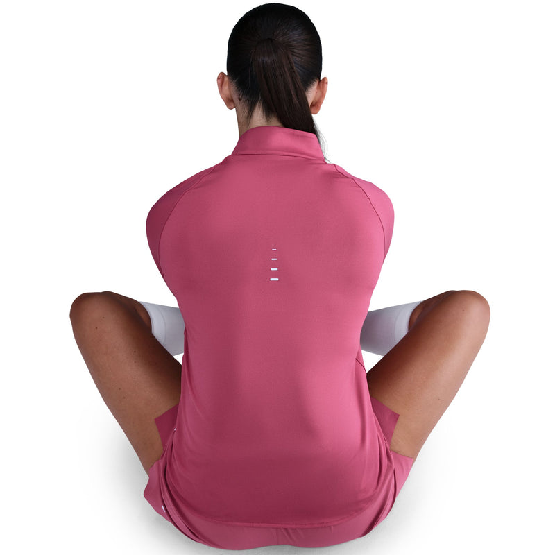 Women's Swift Dri-FIT UV 1/4-Zip Running Top (634 - Sweet Beet/Reflective Silver)